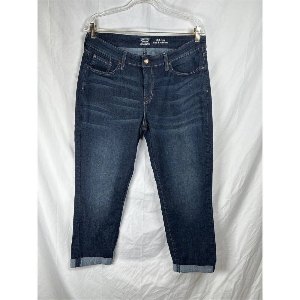 Levis Signature Gold Mid Rise Slim Boyfriend Cropped Denim Jeans Women’s 16 W33